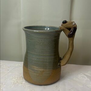 Marion Bartlett Signed Studio Pottery Mug – Sculptural Dog Handle